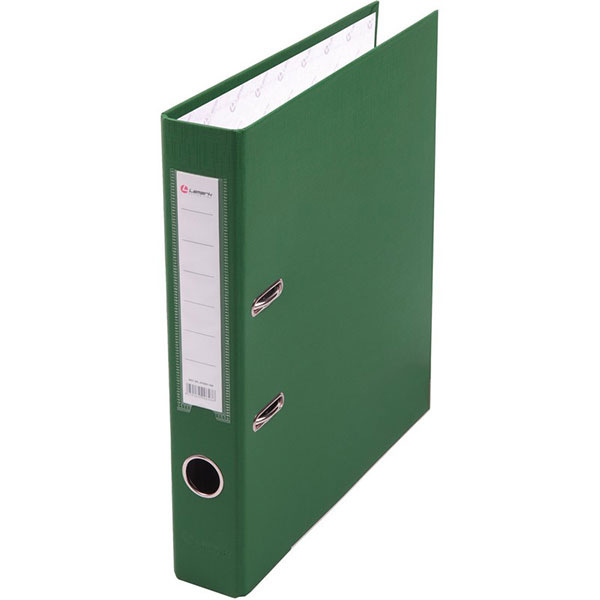 Регистратор A4, ширина корешка 50 мм, цвет зеленый, Lamark, пластик