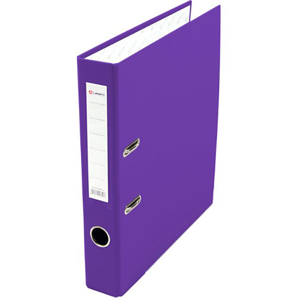 Регистратор A4, ширина корешка 50 мм, цвет фиолетовый, Lamark, пластик
