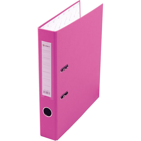 Регистратор A4, ширина корешка 50 мм, цвет розовый, Lamark, пластик