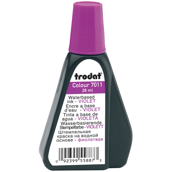 Краска штемпельная TRODAT, 7011ф, цвет фиолетовый, 28 мл, на водной основе, Польша