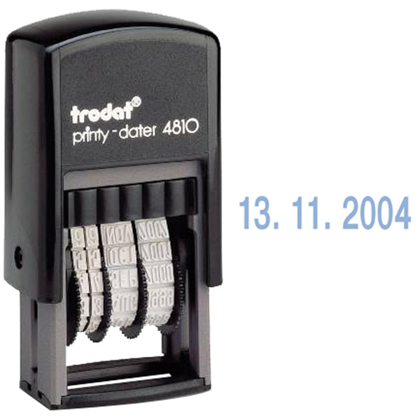 Датер-мини TRODAT, 4810B, месяц цифрами, размер шрифта 3,8 мм, 1 строка, оттиск синий, автомат, Австрия