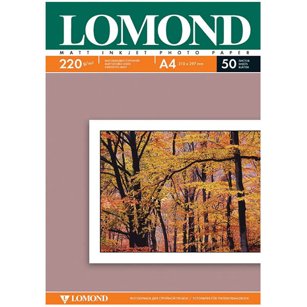 Фотобумага плотность 220 г/кв.м,  50 листов, Lomond, "InkJet Photo Paper", 0102144, Россия