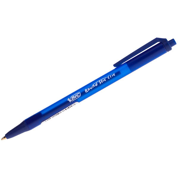 Ручка шариковая автоматическая одноразовая BIC, "Round Stic Clic", цвет чернил синий, толщина линии письма 0,4 мм, корпус пластик, синий, 926376