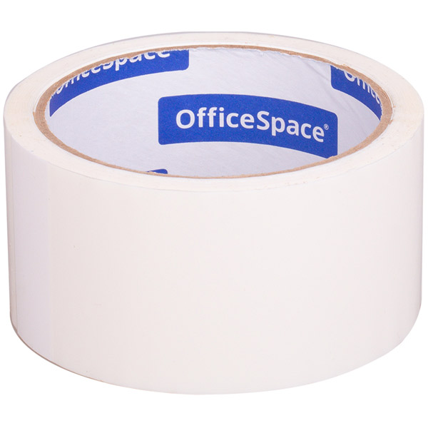 Клейкая лента упаковочная 48 мм*40 м, плотность 45 мкм, цвет белый, OfficeSpace, Россия
