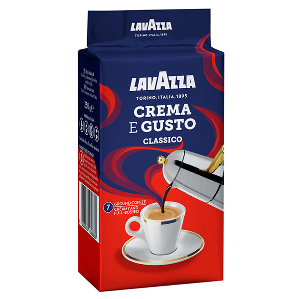 Кофе молотый Lavazza, "Crema e Gusto", вес 250 г, смесь арабики и робусты, Италия