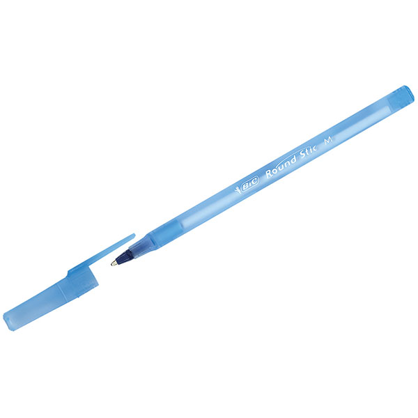 Ручка шариковая одноразовая BIC, "Round Stic", цвет чернил синий, толщина линии письма 0,4 мм, синий, Мексика