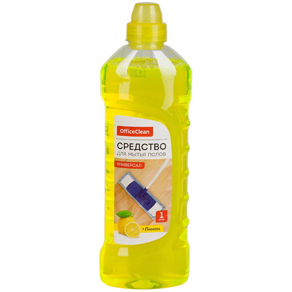 Средство моющее для мытья полов, OfficeClean, "Универсал. Лимон", 1000 мл, аром. лимон, 246207/А, Россия