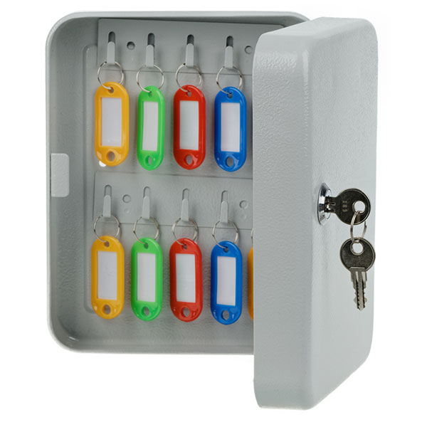 Шкафчик на  20 ключей, OfficeSpace, 200*160*80 мм, цвет серый, ключевой замок, в комплекте: 20 брелоков с бирками, Китай