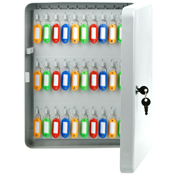 Шкафчик на 140 ключей, OfficeSpace, 370*280*80 мм, цвет серый, ключевой замок, в комплекте: 140 брелоков с бирками, Китай