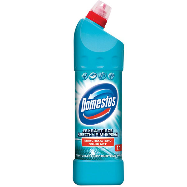 DOMESTOS,  1л, Ср-во д/чистки сантехники, универс, Свежесть Атлантики, дезинф, отбелив), гель