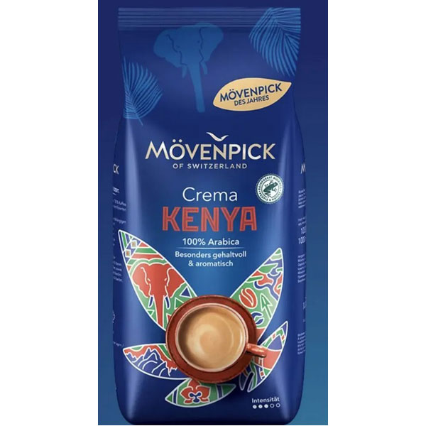 Кофе в зернах Movenpick "KENYA", 1000г, 100% арабика, вакуумная упаковка, Германия
