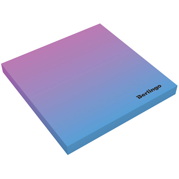 Блок самоклеящийся 75*75 мм,  50 листов, 1 цвет, розовый/голубой градиент, Berlingo, "Ultra Sticky.Radiance", LSn_39801