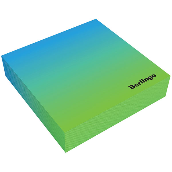 Блок-кубик  85*85*20 мм, Berlingo, "Radiance", цвет голубой/зеленый, Россия