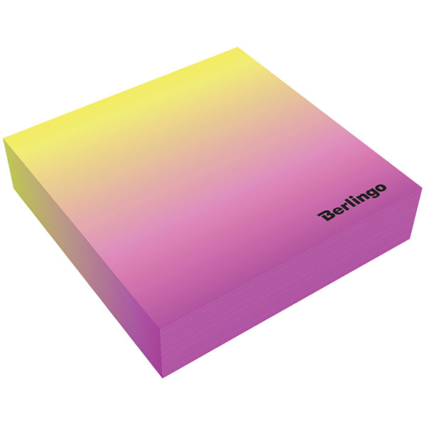 Блок-кубик  85*85*20 мм, Berlingo, "Radiance", цвет розовый/желтый, Россия