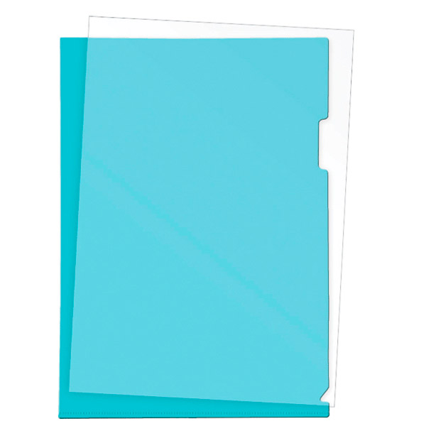 Папка-уголок A4, ATTOMEX, пл. 120 мкм, прозрачная тонированная, цвет синий, отделений 1, фактура гладкая, Россия
