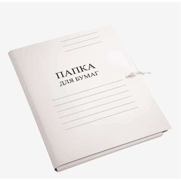 Папка A4, 2 завязки, картон, обложка мелованная, 320 г/кв.м, цвет белый, deVENTE, Россия