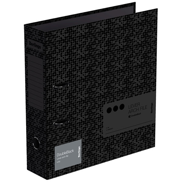 Регистратор A4, ширина корешка 80 мм, цвет черный, корешок черный, Berlingo, "DoubleBlack", ламинированная бумага, Россия
