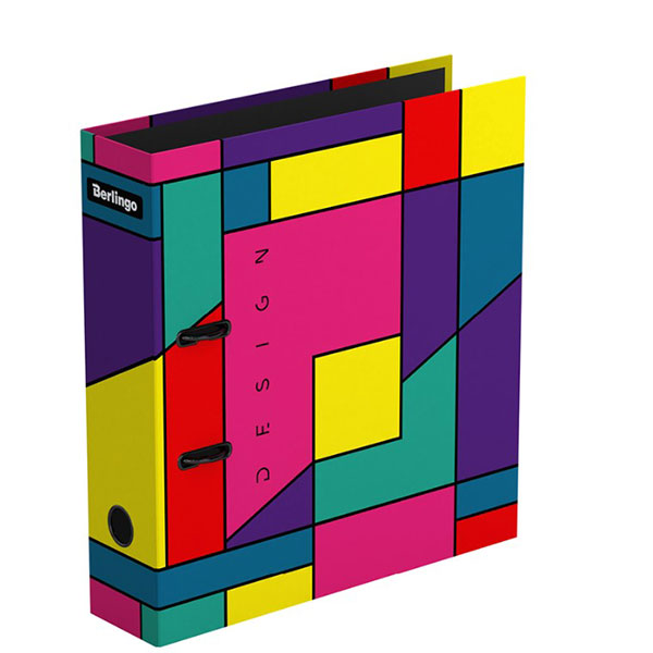 Регистратор A4, ширина корешка 80 мм, цвет разноцветный, корешок разноцветный, Berlingo, "Color block", ламинированная бумага, Россия