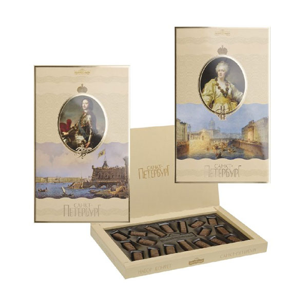 Конфеты шоколадные, САМОЙЛОВА КФ, Парадный Петербург, вес  250 г, упаковка картонная коробка
