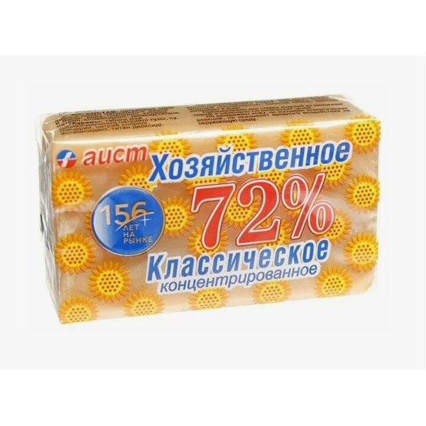 Мыло хоз, 150г, АИСТ, 70-72%, классическое концентрированное