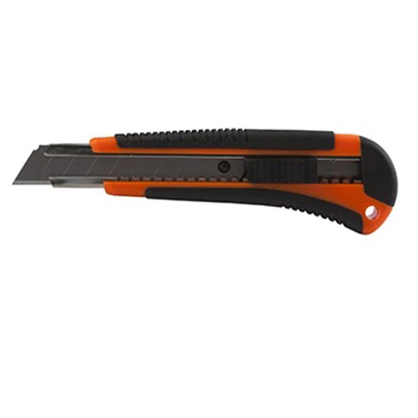 Нож универсальный 18 мм, Lamark, фиксатор, цвет оранжевый/черный, антискользящие вставки, Китай, CK1203
