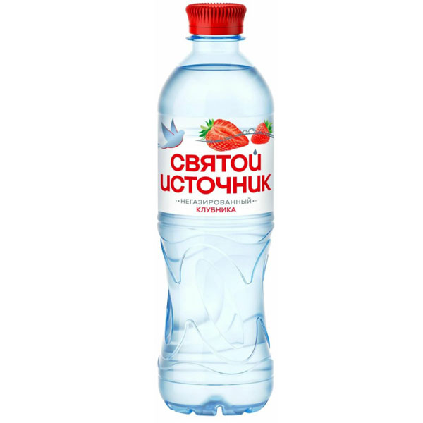 Вода негазир. питьевая, СВЯТОЙ ИСТОЧНИК со вкусом клубники 0,5 л, ПЭТ
