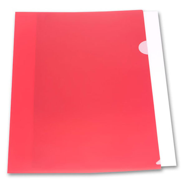 Папка-уголок A4, БЮРОКРАТ, пл. 180 мкм, непрозрачная, цвет красный, отделений 1, фактура глянцевая, Россия