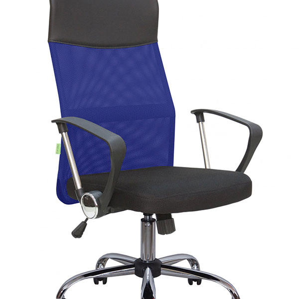 Кресло для оператора Riva Chair, 8074, цвет черный/синий, подлокотники