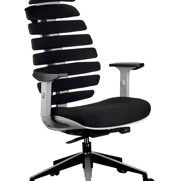 Кресло для оператора Riva Chair, "Shark", цвет серый/черный, подлокотники