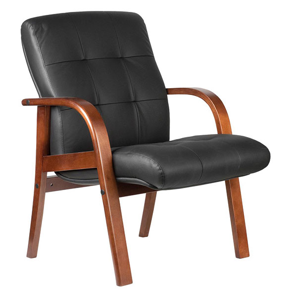 Конференц-кресло, подлокотники, Riva Chair, M 165 D/B, натуральная кожа, цвет черный