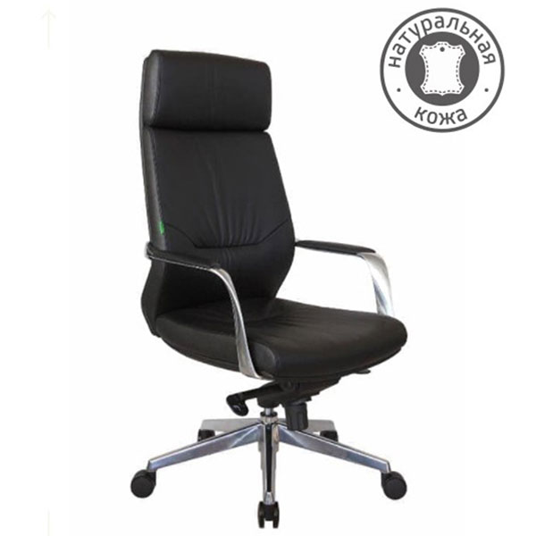 Кресло для руководителя Riva Chair, A1815, цвет черный, натуральная кожа
