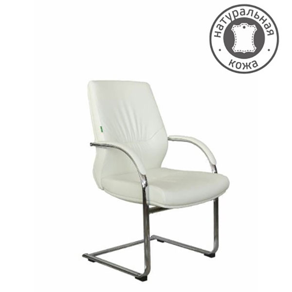Конференц-кресло, подлокотники, Riva Chair, C1815, натуральная кожа, цвет белый, 6207